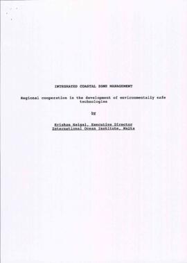 Krishan Saigal: papers and reports regarding ecology and coastal development and sustainability