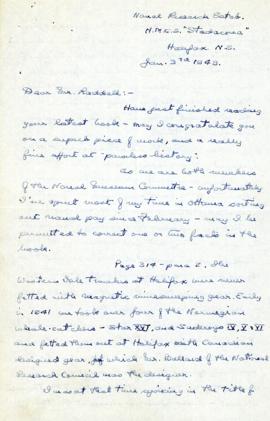 Correspondence between Thomas Head Raddall and A.F. Peers