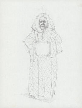 Costume design for man with muff