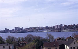 Photograph of the Halifax Harbour with buildings and ships