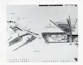 Photograph of architectural drawings of the Dalplex