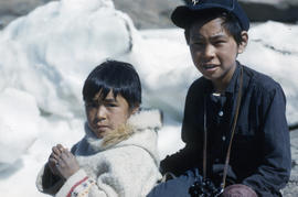 Photograph of two boys in Frobisher Bay, Northwest Territories