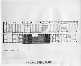 Drawing of the layout of a typical research floor in the Sir Charles Tupper Medical Building