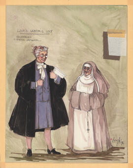 Costume design for Holofernes and Sister Nathaniel