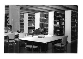 Photograph of a study area in the stacks in the Killam Memorial Library