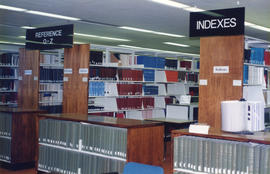 Photograph of the reference and index stacks in the Killam Memorial Library, Dalhousie University