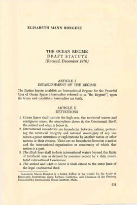 The ocean regime : draft statute