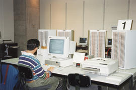Photograph of computer terminals at the Killam Memorial Library, Dalhousie University