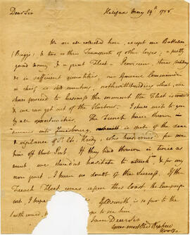 Autograph letter from James Wolfe to his uncle, Major Walter Wolfe, of Dublin