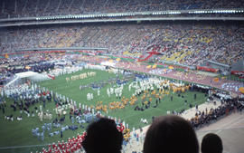 Photograph of the opening day ceremony with dancers