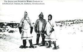 Photograph of The Doctor and Nurses in Winter Costume at Royal National Mission Deep Sea Fisherma...
