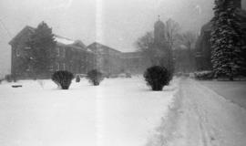 Photograph of Studley campus in the winter