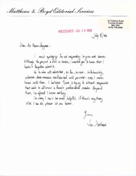 Correspondence relating to Time Magazine: "In Celebration of Canadian Women"