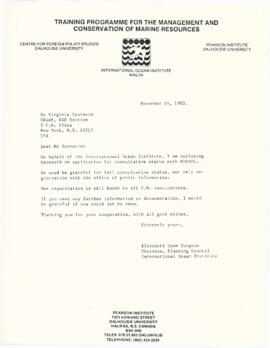 Correspondence between Elisabeth Mann Borgese and the United Nations Economic and Social Council ...