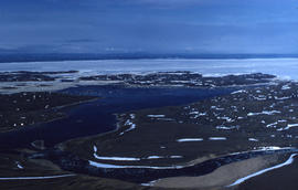 Photograph of islands and ice in Frobisher Bay, Northwest Territories