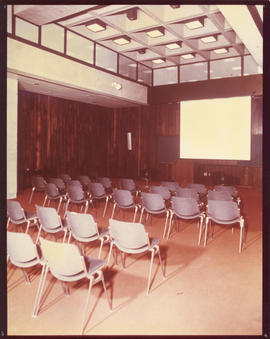 Photograph of an auditorium in the Killam Memorial Library