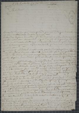 An autograph letter of Saccardy, describing in detail his voyage round Acadie, and including in t...