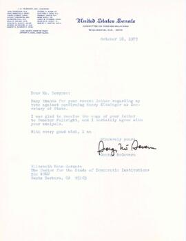 Correspondence with George McGovern