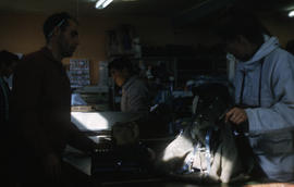 Photograph of Barbara Hinds in a store in Frobisher Bay, Northwest Territories