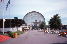 Photograph of the Biosphere in the pavillion after the fire