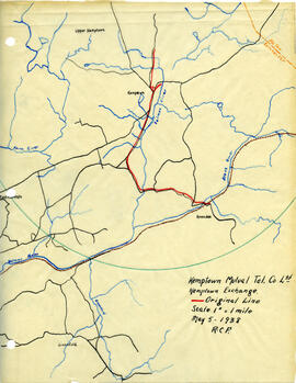 Map of Kempton Mutual Telephone Company's telephone line