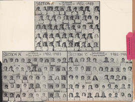 Composite photograph of sections A-C of the Dalhousie Law School class of 1982-1983