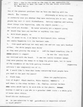 Transcript of interview with an unidentified person conducted by Harry Wells