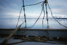 Photograph of rigging on a boat on Frobisher Bay