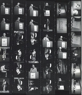 Contact sheet of photographs from the 1985 Arts and Culture Assembly