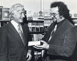 Photograph of two unidentified men in the Dalhousie Bookstore