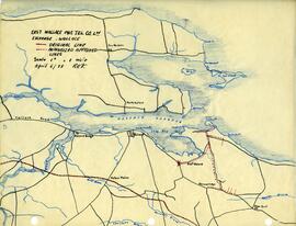 Map of East Wallace Mutual Telephone Company's telephone line