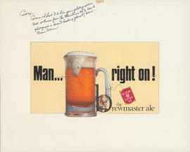 Poster: Man…Right On! The brewmaster ale - Oland's Export Ale