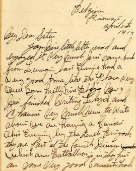 Letter from Weldon Morash to his sister Gertrude dated 5 April 1919