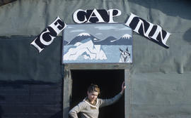 Photograph of Barbara Hinds at the Ice Cap Inn in Frobisher Bay, Northwest Territories