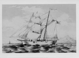 Photograph of a sketch of the Dayspring, Brigantine, which was built in 1863 in New Glasgow, by J...