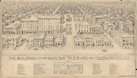 Drawing of the buildings of the Maritime Telegraph and Telephone Company
