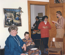 Photograph of W.K. Kellogg staff Christmas party 1980s