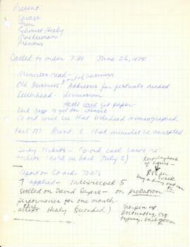 Minutes from June 26, 1975 board meeting