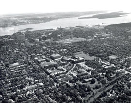Aerial view of Dalhousie University campus looking northeast