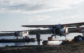 Photograph of two airplanes in Fort Chimo, Quebec