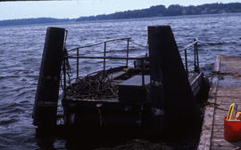 Photograph of a docked "slick licker" at Alexandria Bay, New York
