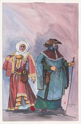 Costume design for Bonville and Madame Bonville