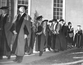 Photograph of a procession at the opening ceremony of the Sir James Dunn Building