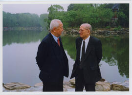 Photograph of Duanmu Zheng and Wang Tieya near the Nameless Lake, Peking University