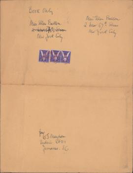 Envelope from William Somerset Maugham to Ellen Ballon