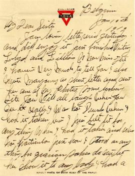 Letter from Weldon Morash to his sister Gertrude dated 19 January 1919