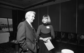 Photograph of Jeannie Hughes with an unidentified person