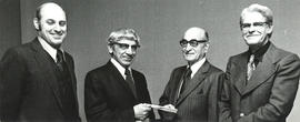 Photograph of Dr. Edwin F. Ross Accepting Award 1972