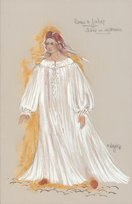 Costume design for Juliet in nightdress