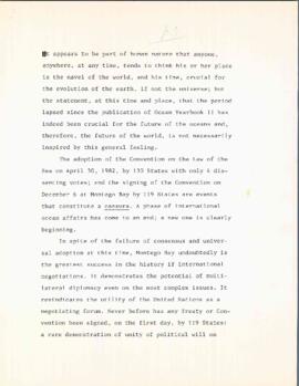 Untitled paper on the signing of the United Nations Convention on the Law of the Sea